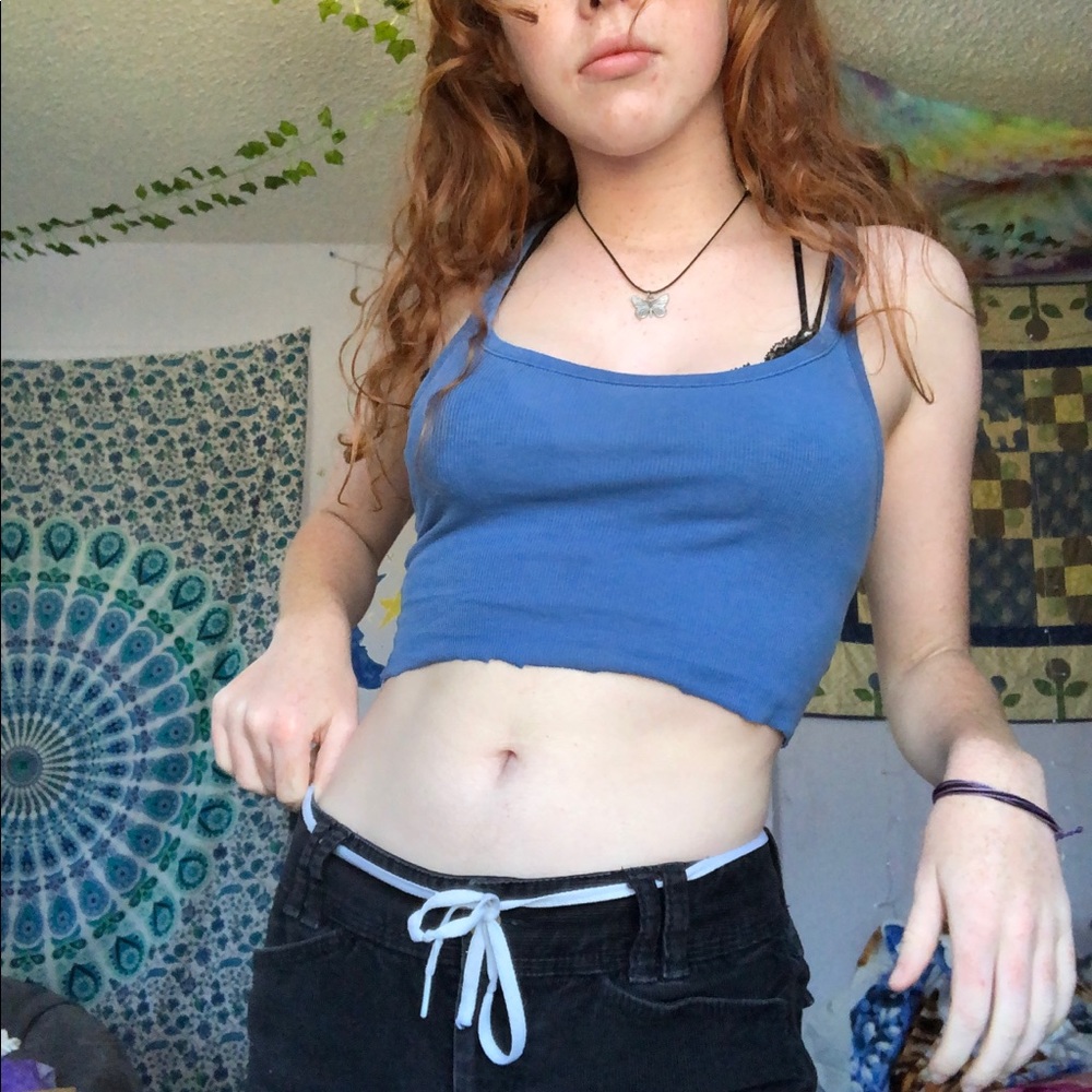 Blue rubbed tank top!